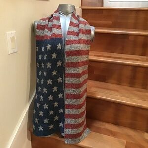 Patriotic Red, Blue, and Gray Scarf